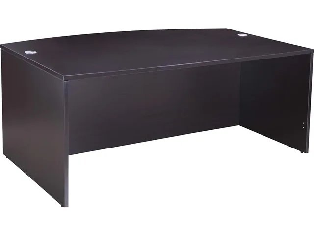 BOSS Office Products BOSS Office Products N189-MOC bow front desk shell mocha 71W 36/41D 29.5H office furniture — product photo