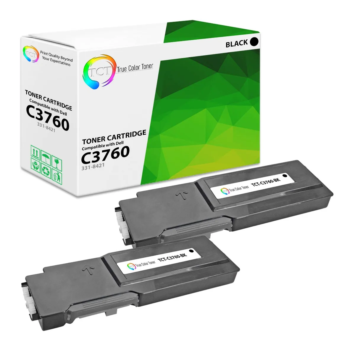 True Color Toner True Color Toner 3760 Black Toner Cartridge 2 Pack 11000 Pages — product photo