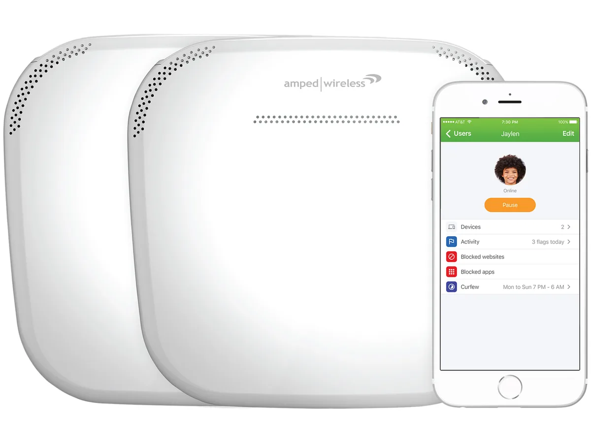 Amped Wireless Amped Wireless ALLY-0091K mesh Wi-Fi system AC1900 15000 sq ft 2-pack — product photo