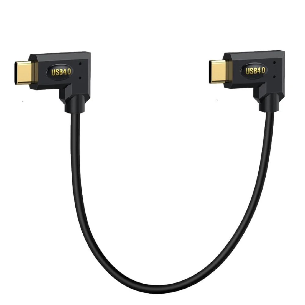 BUCIER BUCIER USB 4.0 Type C Cable 1ft 40Gbps 240W 8K@60Hz Left Right to Left Right Angle Male-to-Male — product photo