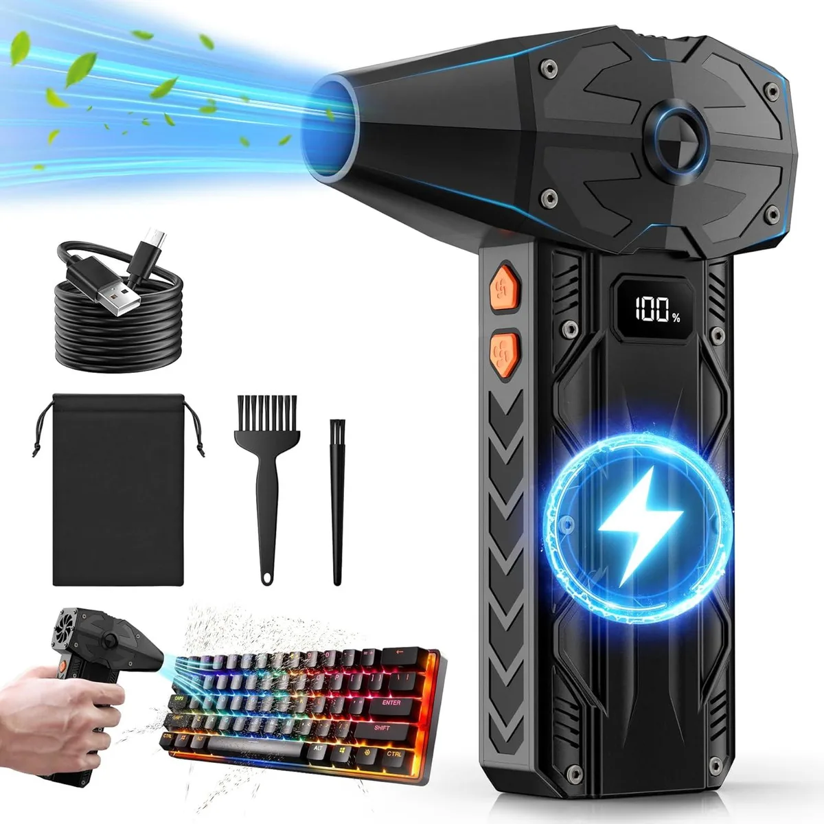 lelisten lelisten Compressed Air Duster 200 000RPM 4 Gear Storm Black — product photo