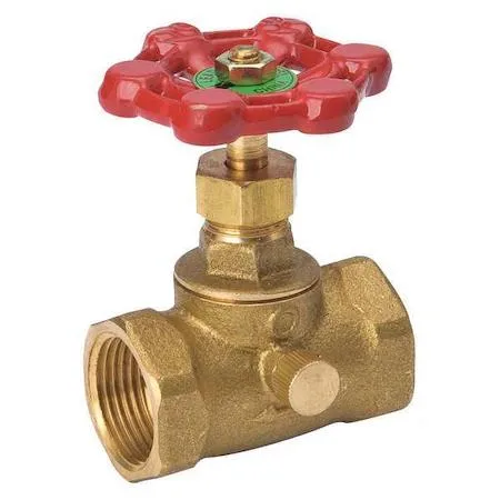 Brass stop and waste valve with wheel handle, 3/4 inch IPS connections