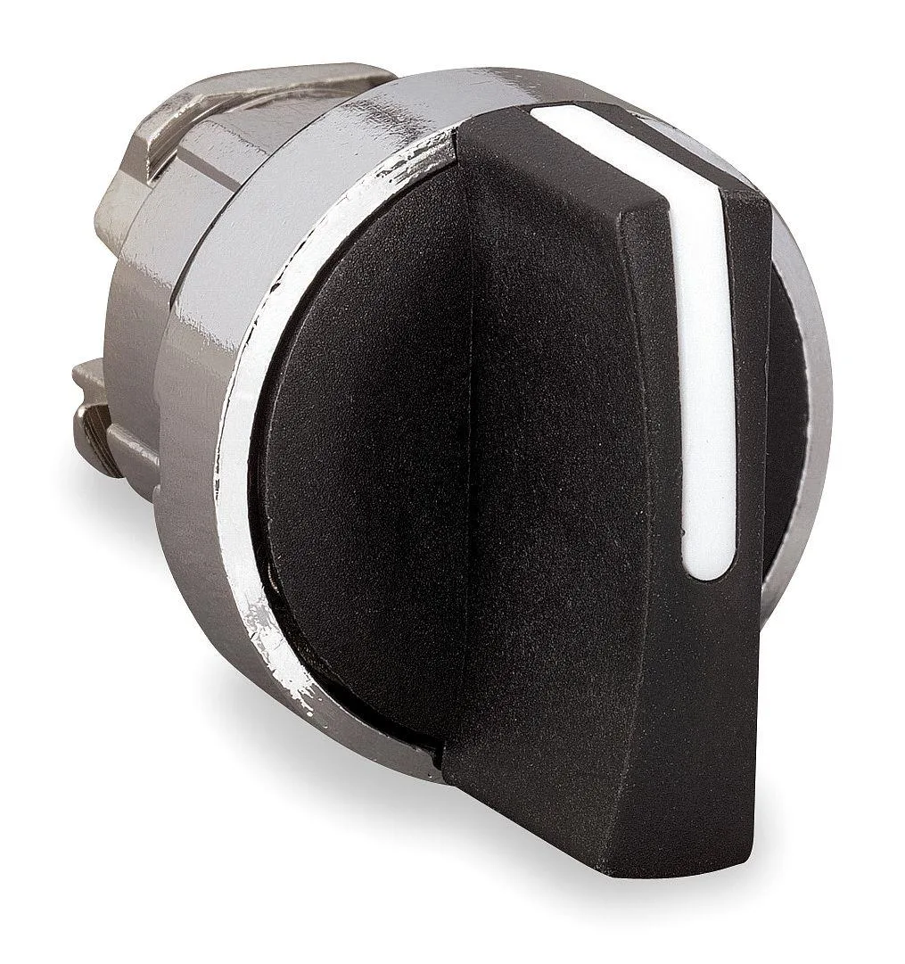 Schneider Electric ZB4BD8 selector switch 22 mm 3 position black lever chrome bezel