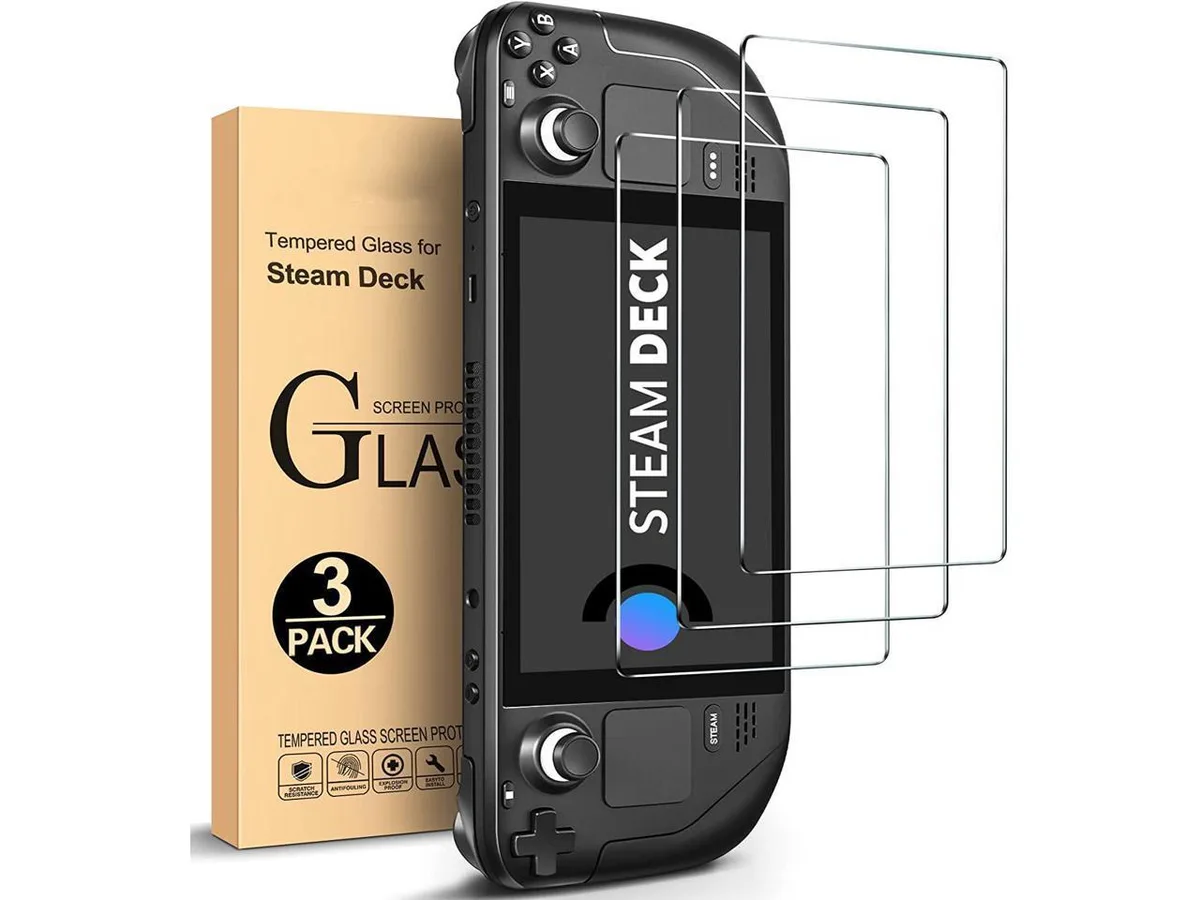 BONAEVER BONAEVER 3Pcs Steam Deck Screen Protector 9H Tempered Glass .3mm 99.9% Transparency — product photo