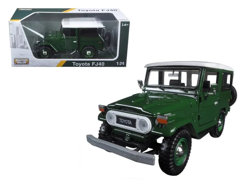 MOTORMAX MOTORMAX Toyota FJ40 Dark Green White Top 1/24 Diecast Car — product photo