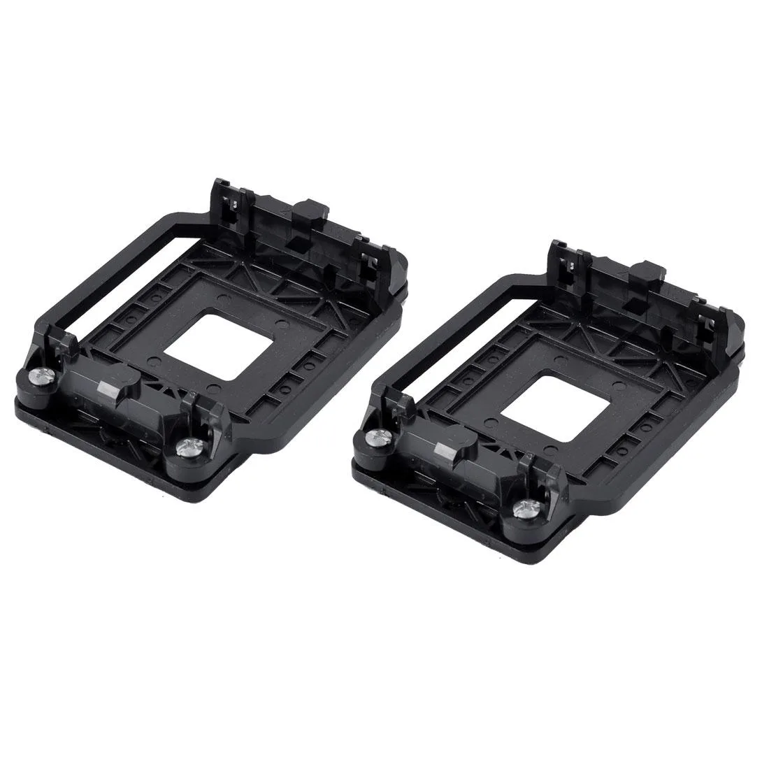 Unique-Bargains Unique-Bargains 2pcs Plastic CPU Fan Bracket Base Black AMD AM2 AM3 AM2+ AM3+ 940 — product photo