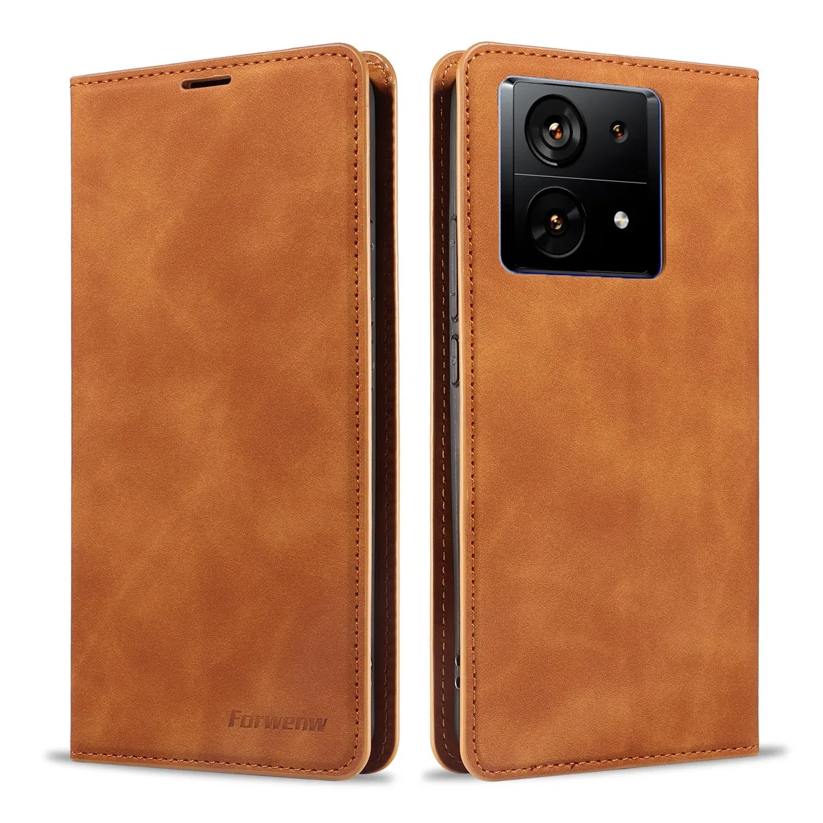BONAEVER BONAEVER Case for Xiaomi Redmi Note 13 5G PU Leather Flip Wallet Brown — product photo