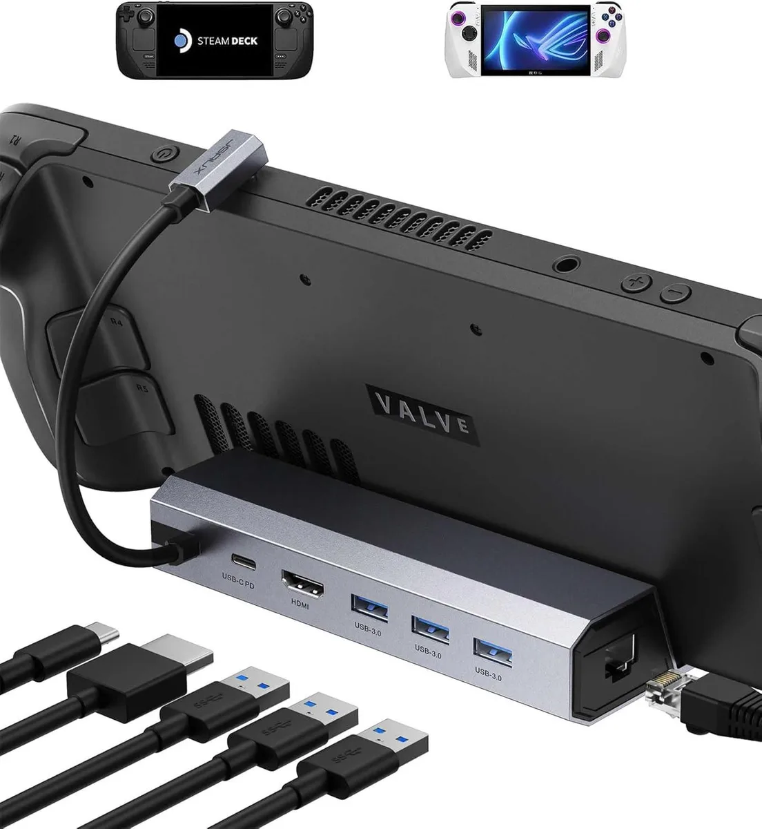 PISKEKAT PISKEKAT 6-in-1 Docking Station Steam Deck ROG Ally 4K@60Hz 100W — product photo