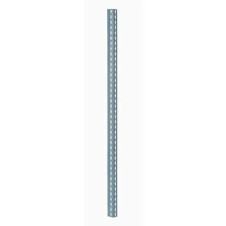 Four gray steel angle posts, 14 gauge, keyhole slots