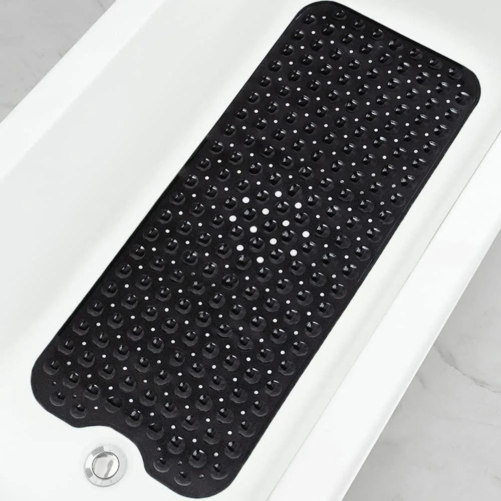  Bathtub and Shower Mats Extra Long Non-Slip Bath Tub Mat 39 x 16 Inch Black — product photo