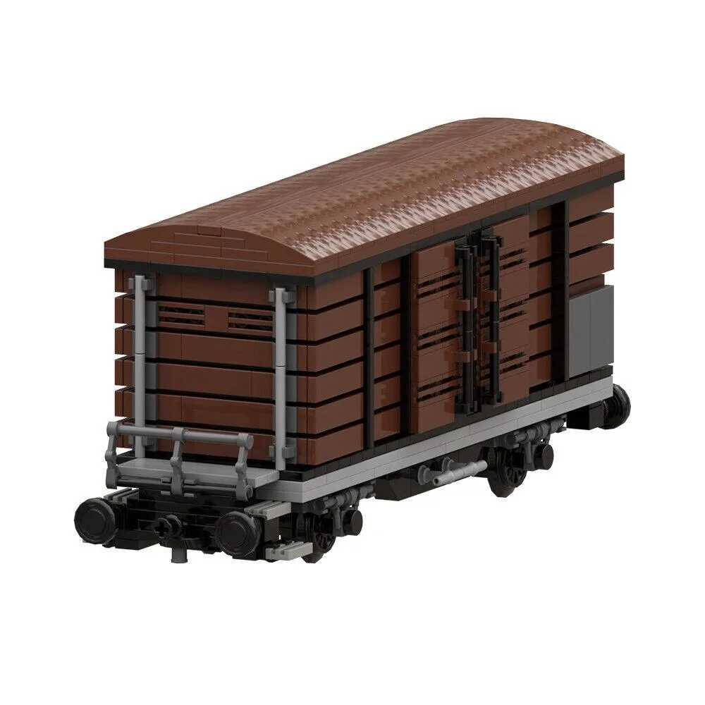 ZITIANYOUBUILD ZITIANYOUBUILD Boxcar Goods Wagon Twin-axle Sliding Doors 839 Pieces MOC — product photo