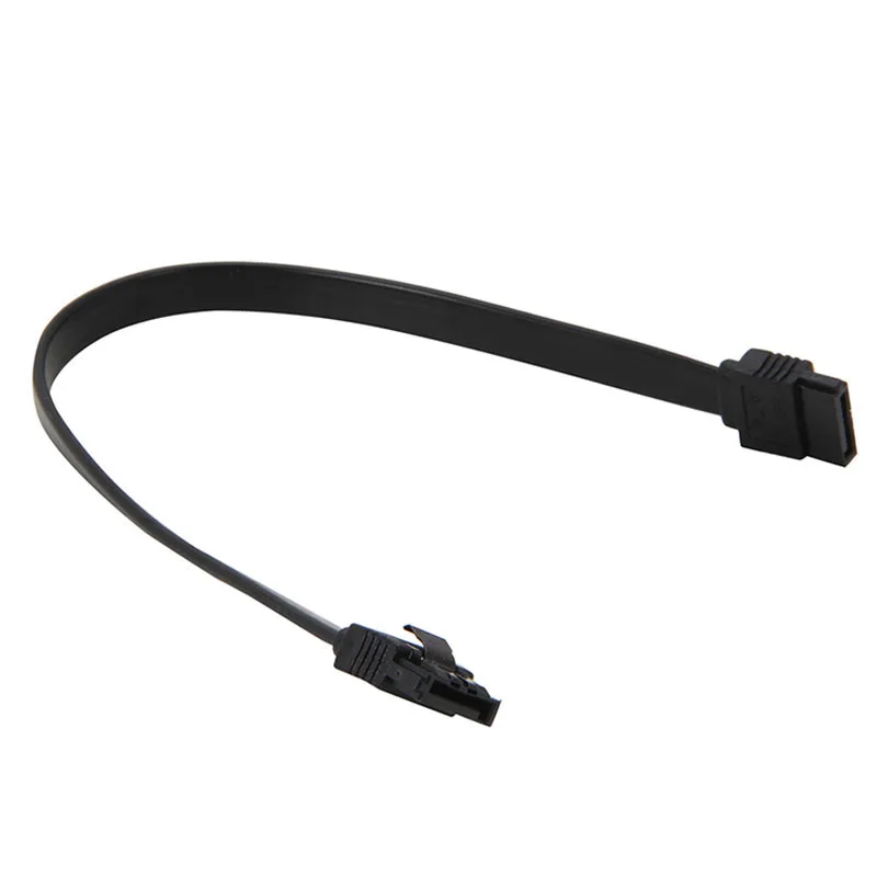 EN-Labs EN-Labs SATAIII10BK SATA III cable 10 inch 25CM black 180° locking latch — product photo