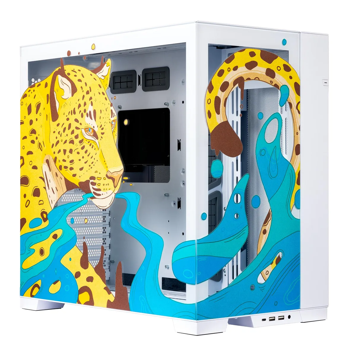 Velztorm Velztorm O11DEW PC case Blue Peach aluminium tempered glass — product photo