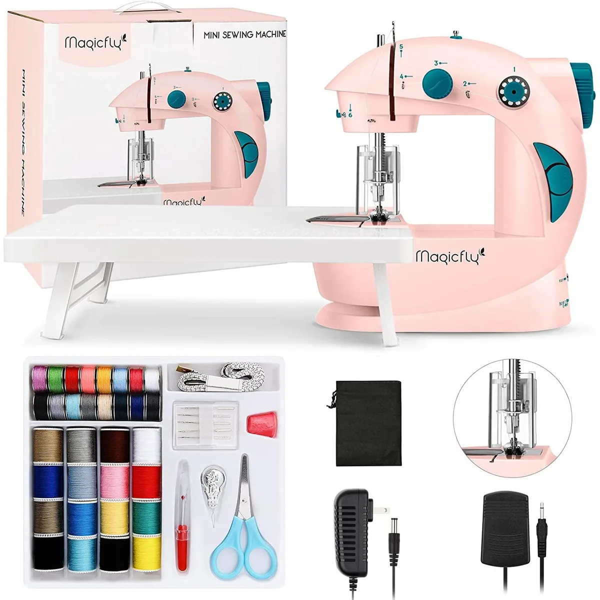 Magicfly MF5075 Mini Sewing Machine, pink — product photo