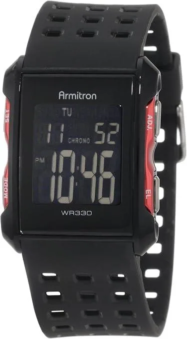 Armitron Armitron Sport Chronograph Black Red Digital Watch 31.2mm 100m — product photo