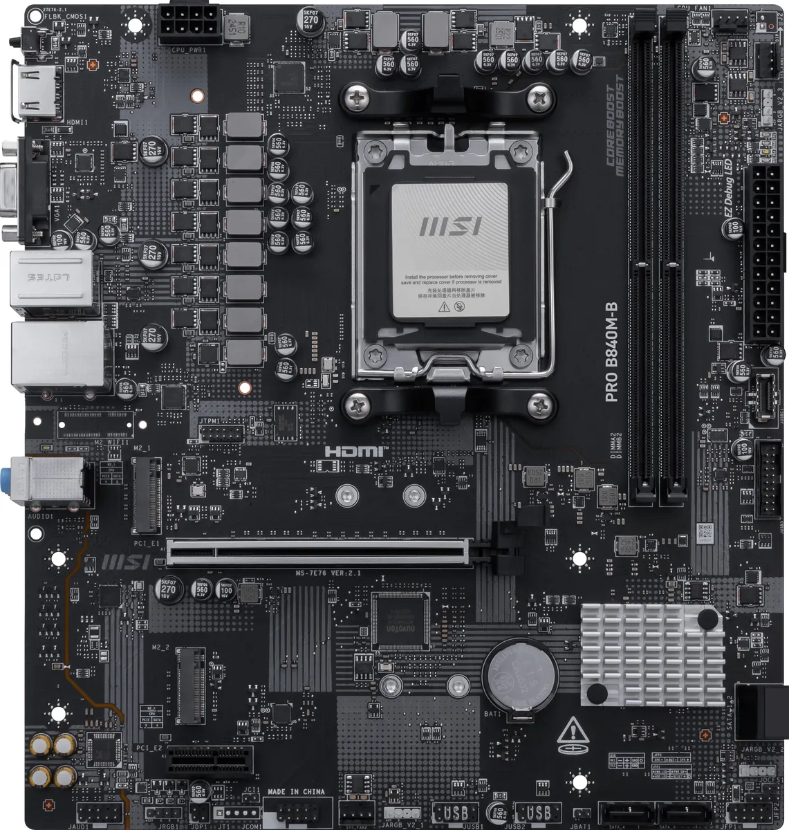 MSI MSI PRO B840M-B AMD motherboard AM5 socket mATX — product photo