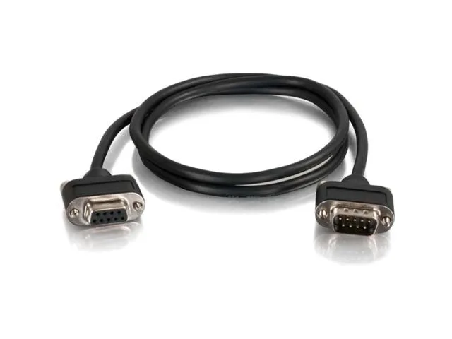 Black 3 ft CMG-rated DB9 serial cable with low-profile connectors