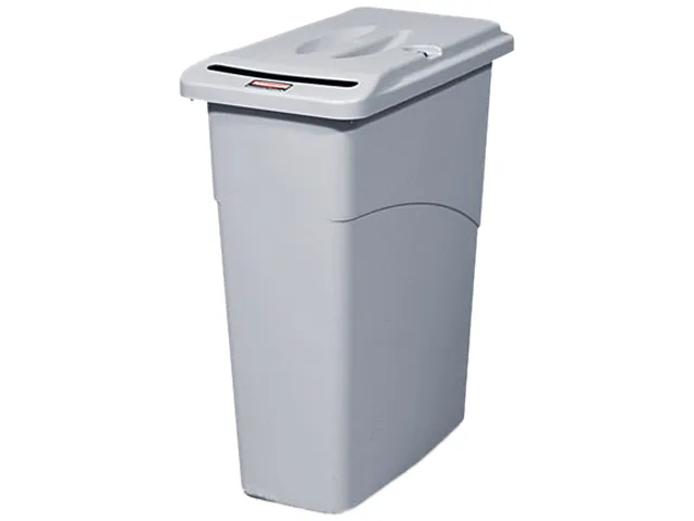 Rubbermaid Rubbermaid 9W15LGY Slim Jim Confidential Document Receptacle 23 gal Light Gray — product photo