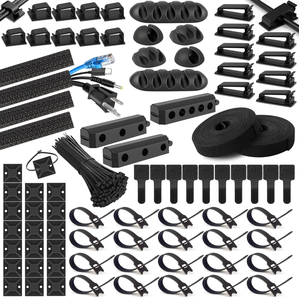  Lobvcfszi CMK-285 Cord Cover 285 PCS Black Self-Adhesive — product photo