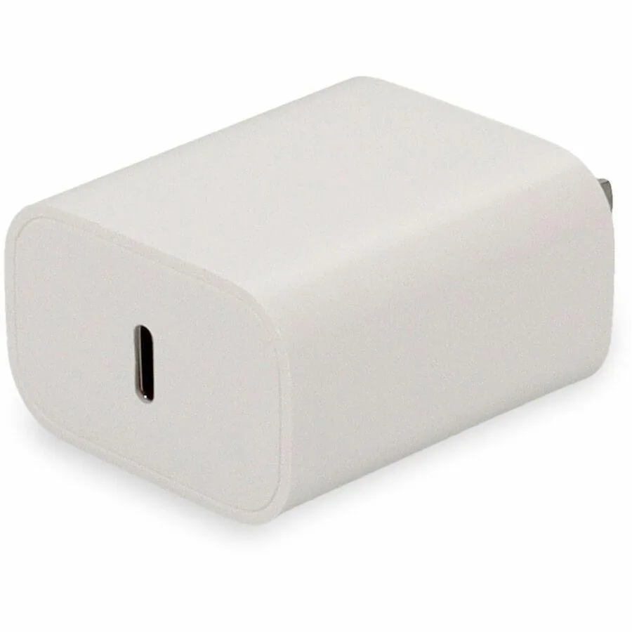 White USB-C wall charger with foldable prongs