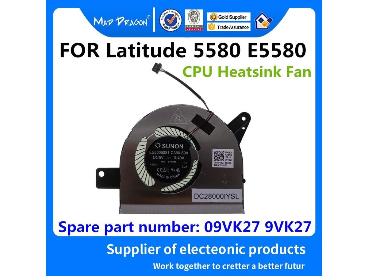 Fans Fans CPU Heatsink Fan for Dell Latitude 5580 09VK27 9VK27 — product photo