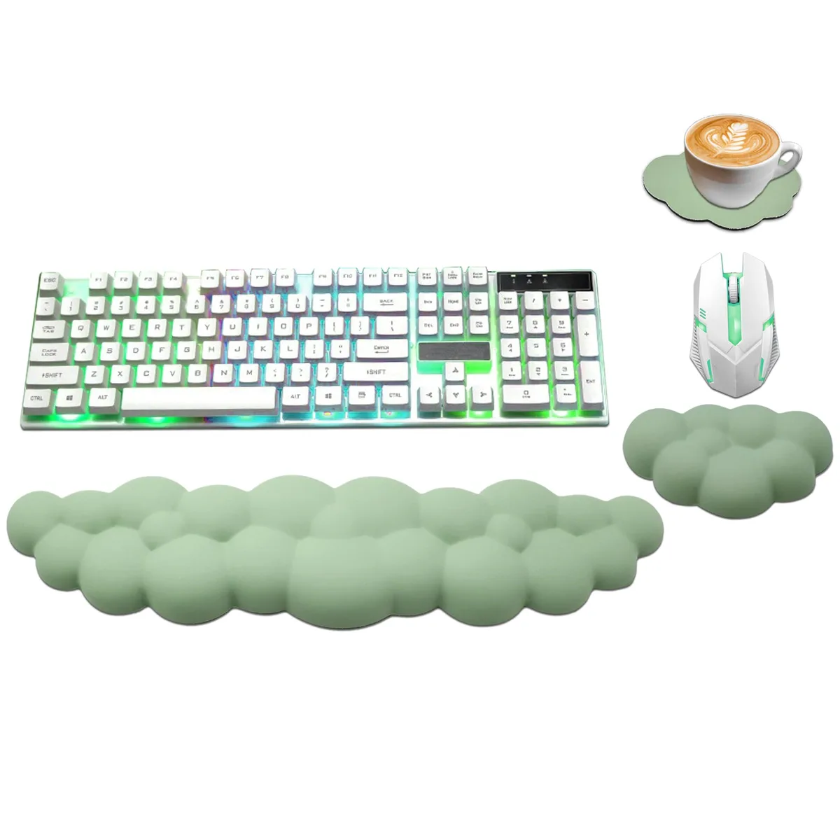  NEENALO Cloud Wrist Rest Keyboard Mouse Set 17 x 4.3 in — product photo