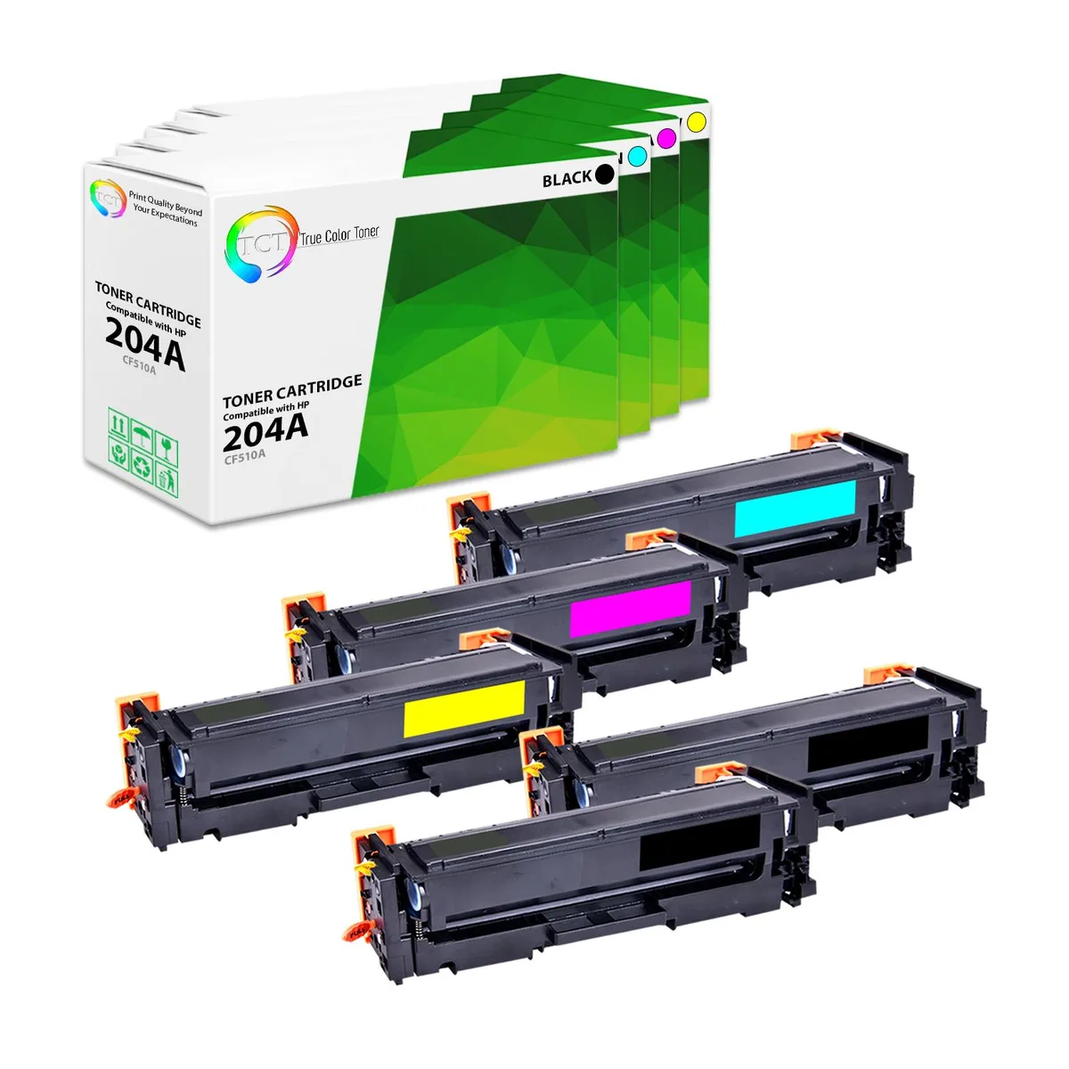 True Color Toner True Color Toner 204A 5-pack toner cartridge CF510A CF511A CF512A CF513A — product photo