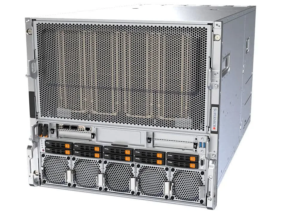 Supermicro Supermicro SYS-A22GA-NBRT-G1 10U rack server dual Xeon 6960P 2.3TB DDR5 8x B200 GPU — product photo