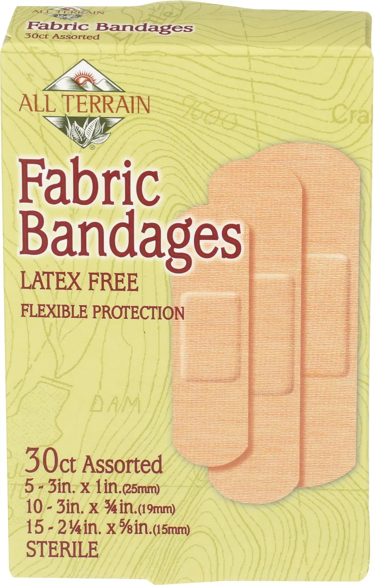  All Terrain 012130 Fabric Bandages Latex-Free 30 Count Assorted Sizes Sterile — product photo