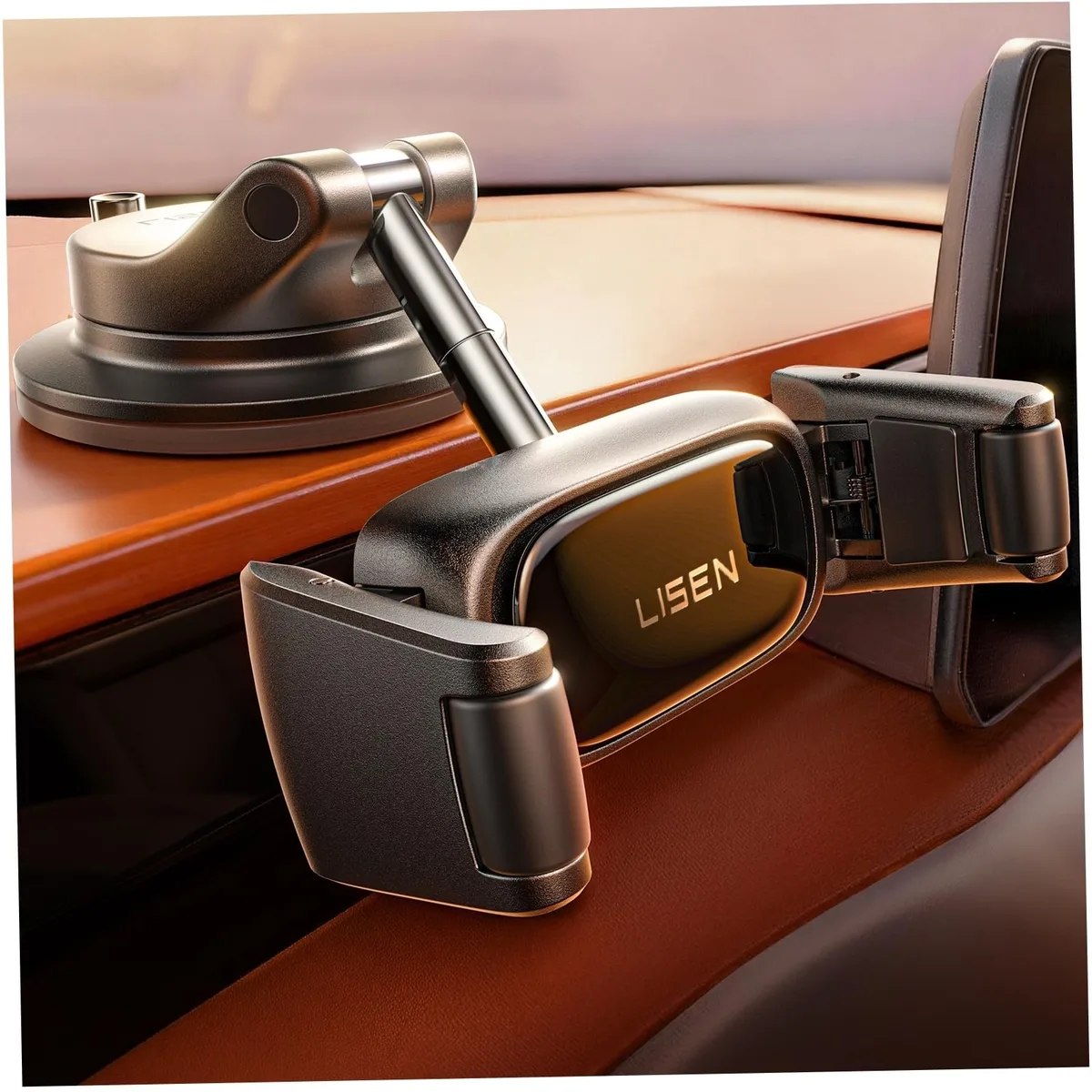  LISEN Dashboard Phone Mount Black 10.0x2.0x2.7 in — product photo