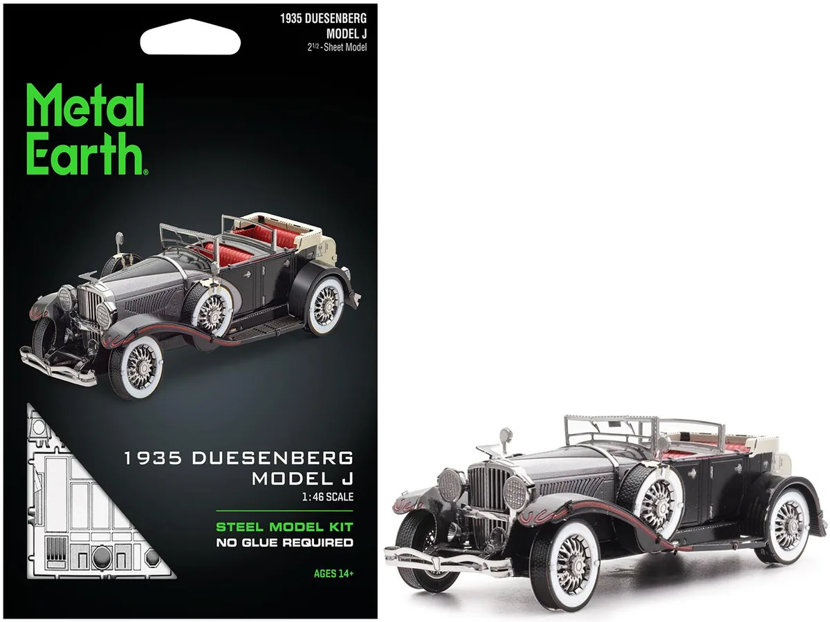 Metal Earth Metal Earth 1935 Duesenberg Model J Black Moderate Difficulty Steel Model Kit hobby collectible — product photo