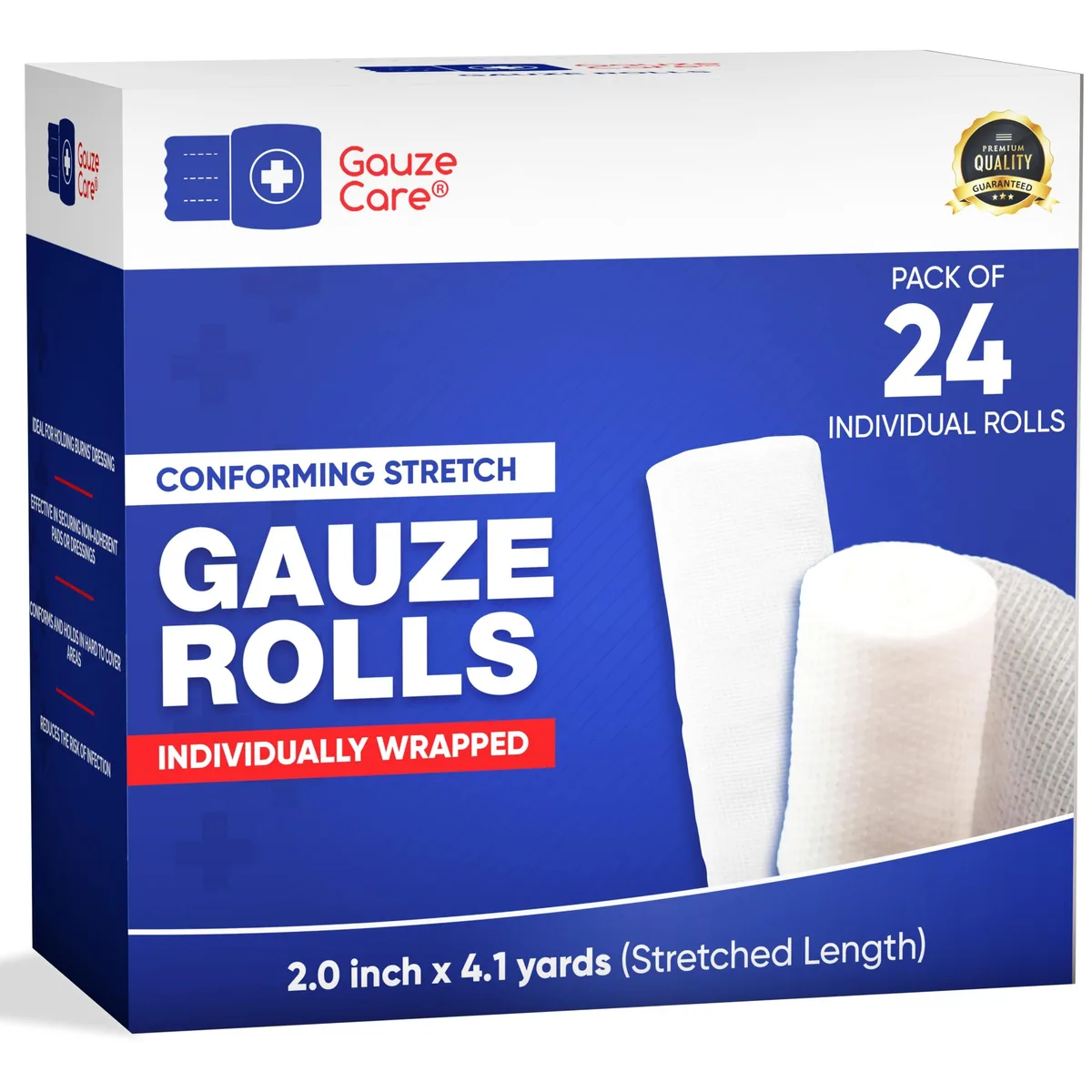  Gauze Care 2 inch Stretch Conforming Rolls 24 Pack 4.1 Yards — product photo
