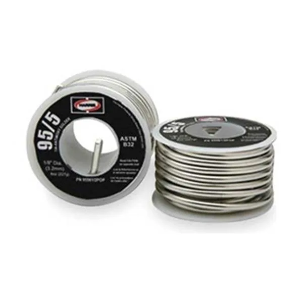 Silver spool of solid wire solder, 0.125 inch diameter