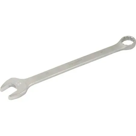 27mm 12-point combination wrench, satin chrome finish, 15-degree angled ends