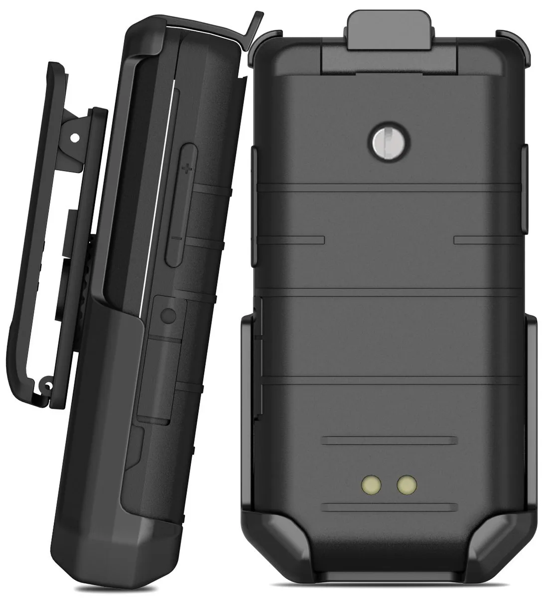 Nakedcellphone Nakedcellphone Belt Clip Holster with Stand for CAT S22 Flip — Black, 13-position rotating clip — product photo