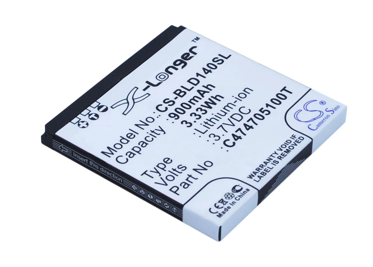 Cameron &amp; Co Cameron &amp; Co DS-CS-BLD140SL cell phone battery 3.7V 900mAh 3.33Wh 47.65x47.04x4.85mm black — product photo