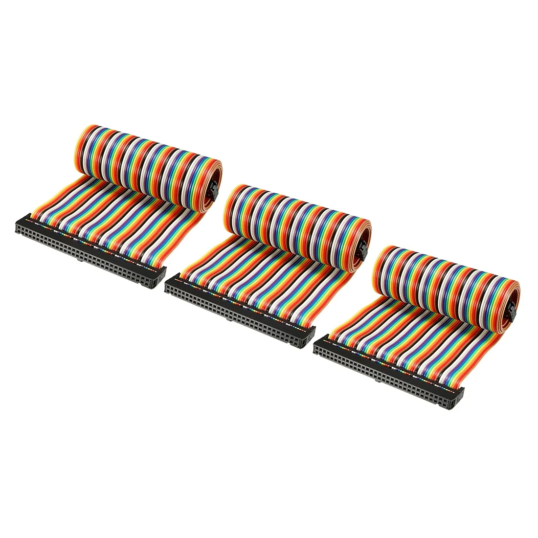 Unique-Bargains Unique-Bargains 64-Pin Flat Rainbow Ribbon Cable 48cm 2.54mm Pitch 3pcs — product photo