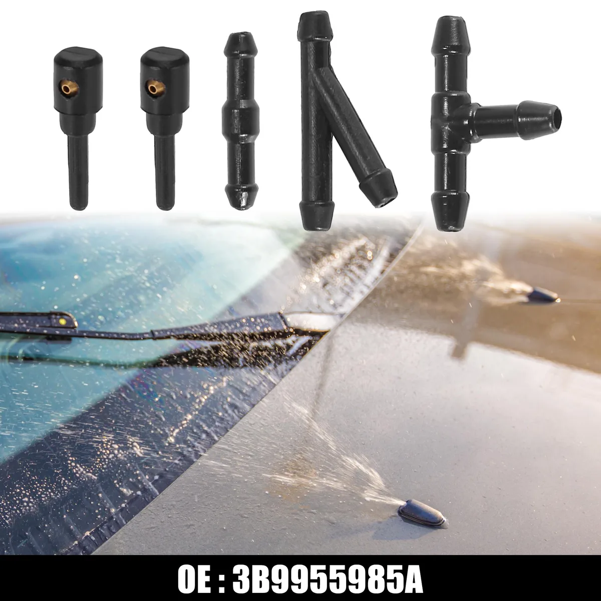 Unique-Bargains Unique-Bargains Rear Windshield Washer Nozzles Pack of 5 Black — product photo
