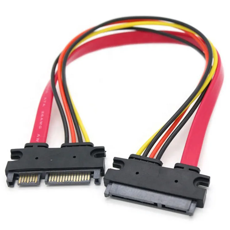 HANNORD HANNORD 22-pin (7+15) SATA Male to Female Data Power Combo Extension Cable 20 inches (50cm) sata cable — product photo