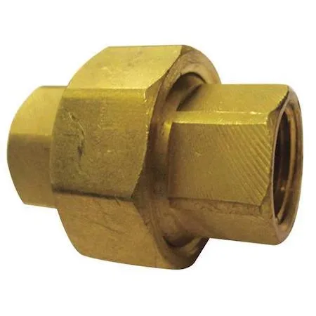 Brass union fitting, 18-8 stainless steel, 3/4 inch FNPT