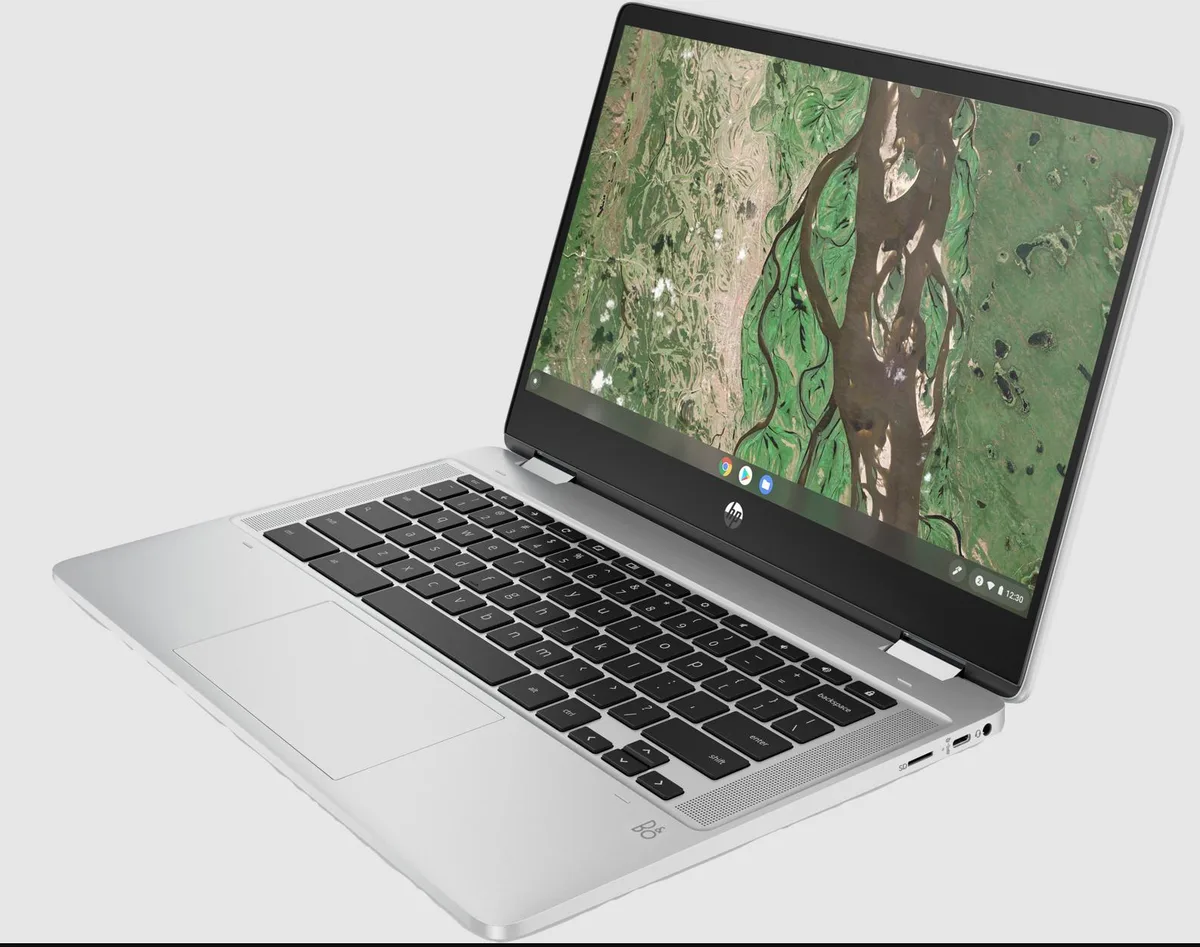 HP HP Chromebook x360 14" HD Touchscreen Intel Pentium Silver N6000 4GB 128GB eMMC Chrome OS Silver — product photo