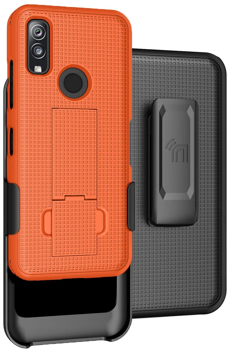 Nakedcellphone Nakedcellphone Kickstand Case + Belt Clip Holster Combo for Kyocera DuraSport 5G UW (C6930) Orange — product photo