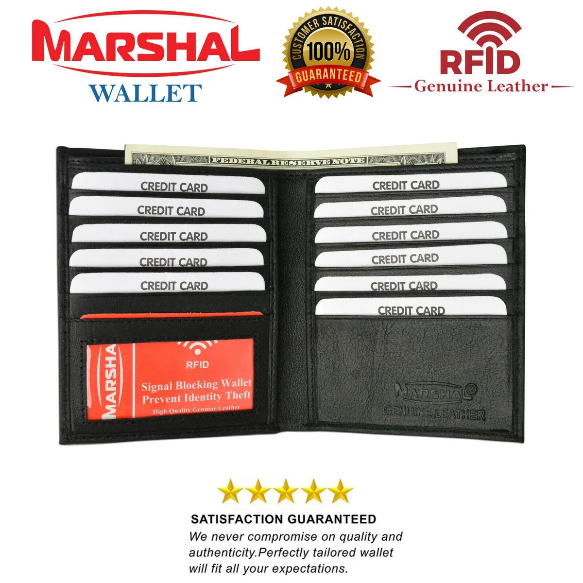 Marshal Wallet Marshal Wallet Natural Bifold RFID 12 Card .5x2.75x4.00 in — product photo