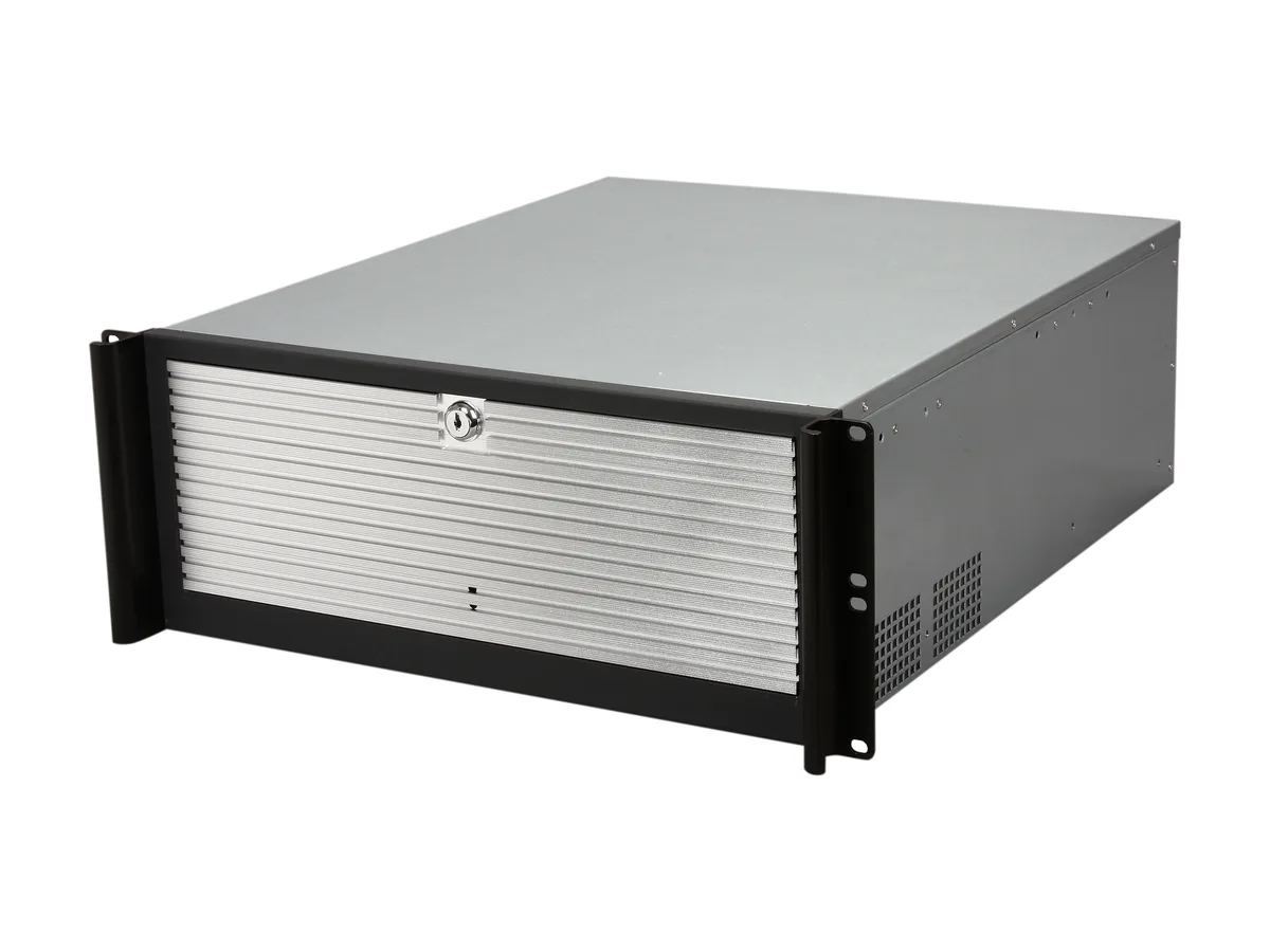 iStarUSA Inc. iStarUSA Inc. D416-3DE1SL-SL 4U Rackmount Server Chassis Silver Front Bezel 3×5.25″ Bays 3×3.5″ Hot-Swap — product photo