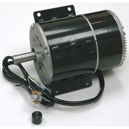 Dayton HVAC motor, cylindrical silver body with mounting lugs