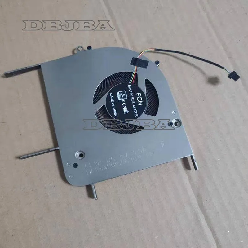 Small black rectangular laptop cooling fan with cable and connector