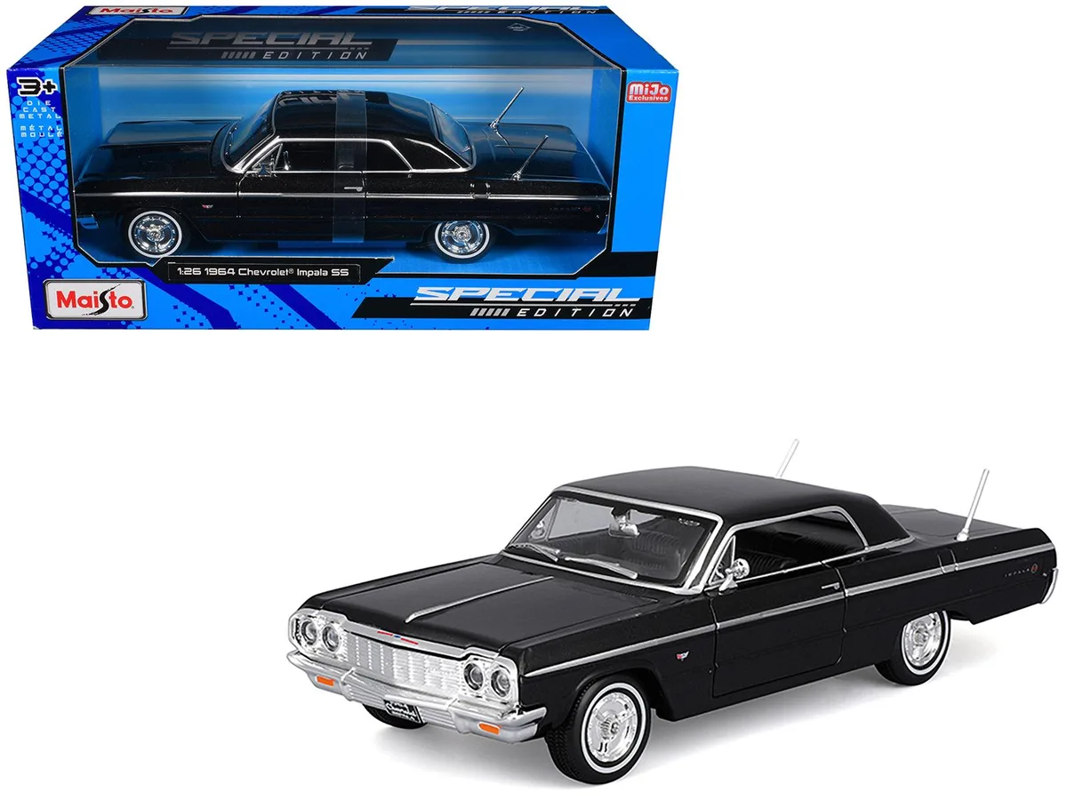 Maisto Maisto 1964 Chevrolet Impala SS Black Special Edition 1/26 Diecast Hobby Collectible — product photo