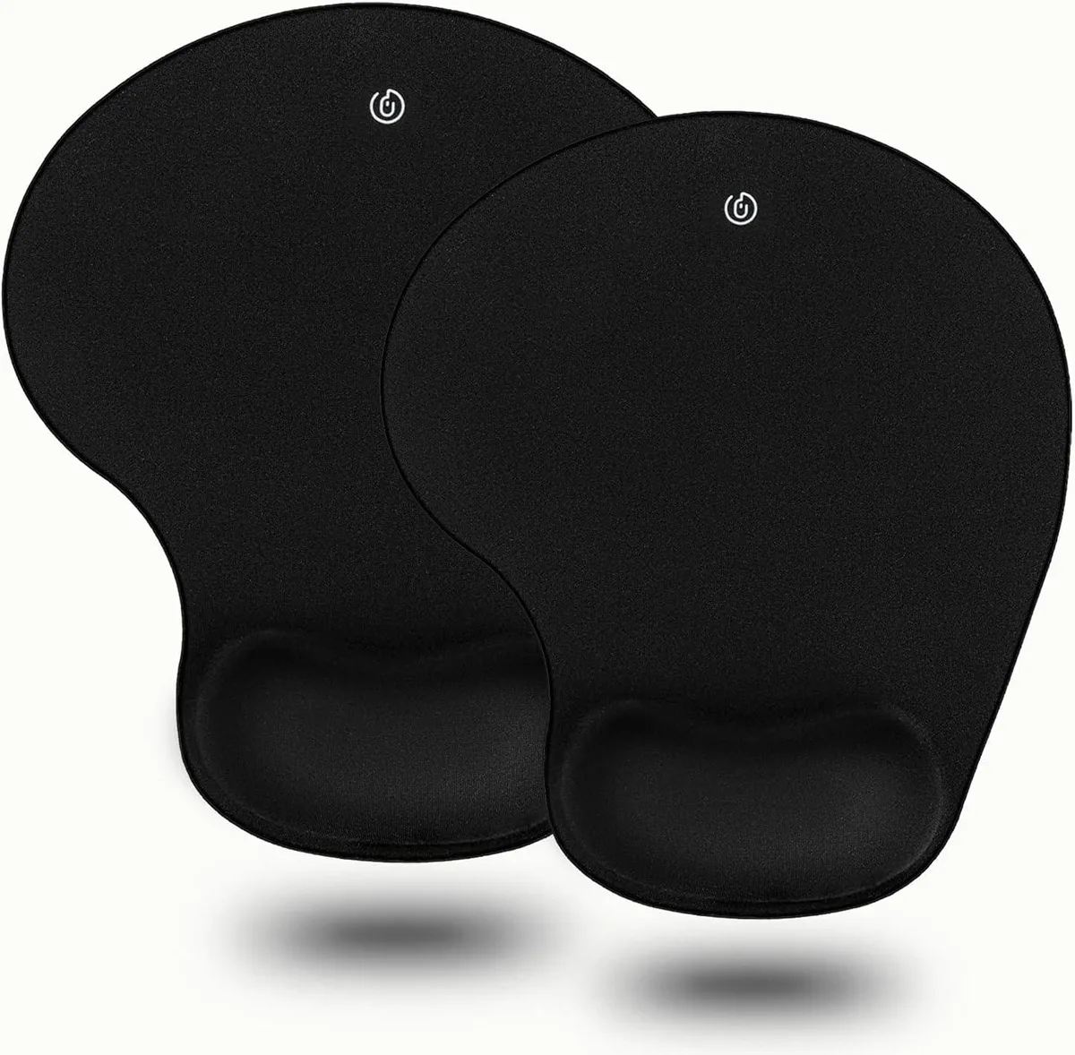 KEHIPI KEHIPI 2 Pack Ergonomic Mouse Pads with Wrist Rest, Lycra Cloth, Non-Slip Base, Black — product photo