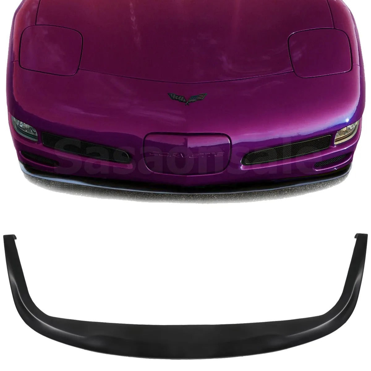 GT-Speed GT-Speed CS Style PU Front Bumper Lip 1997-2004 Corvette C5 Unpainted Black — product photo