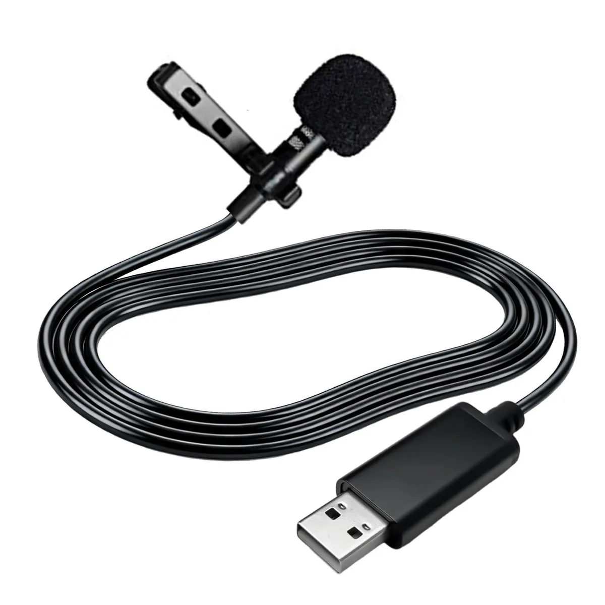  NewTH usbmck051 USB Type-A Lavalier Microphone Black 6.7ft — product photo